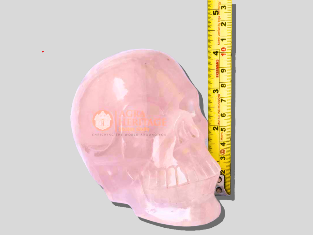 Handmade Stone Rose Quartz Skull for Sale